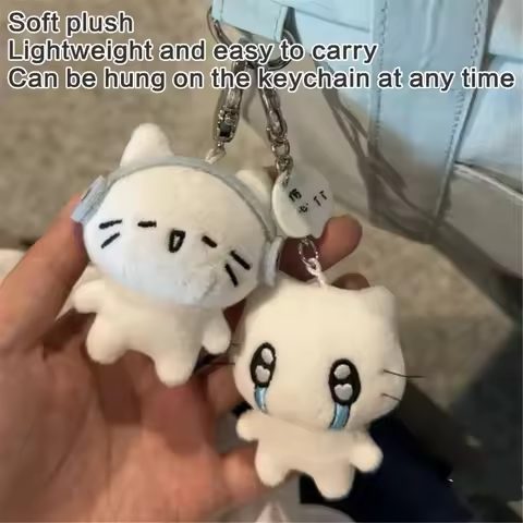 2Pack Plush Bag Charm Keyring Pendant Stylish Bag Decoration Cats Bag Accessory Plush Texture Suitab