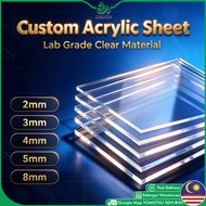 Custom 2mm/3mm Clear Acrylic Board Perspect Papan Acrylic A2/A3/A4/A5 Gloss Acrylic Sheet Acrylic Mi