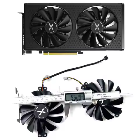 Cooling Fan Silent mode instead of fan 95mm 4pin FDC10U12S9-C For XFX Radeon RX 6600 XT 8GB Speedste