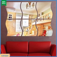 canaan|  6Pcs Wall Sticker Removable 3D Decoration Mirror Effect DIY Mirror Wall Sticker for Home