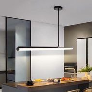 New Dining Room Lamp Minimalist Long Strip LED Pendant Light Modern Dining Table Chandelier Creative