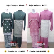 [ Ratu Set ] Kurung Cape Songket Printed . Baju Melayu Sakura . Sedondon Couple Raya 2024 . Baju Nik