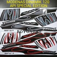 MODENAS DINAMIK 120 CUSTOM DESIGN API SPECIAL EDITION BODY STICKER ( READY STOCK )