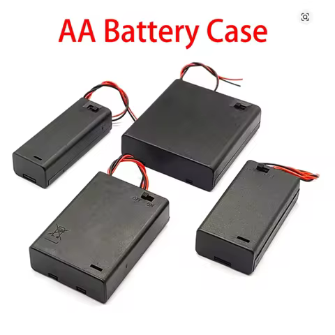 3PCS 1 2 3 4 Slot AA Battery Holder 1.5V/3V/4.5V/6V AA Battery Box with Leads Wires ON/Off Switch an