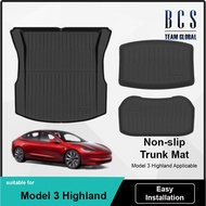 [ READY STOCK ] BCS Non-slip Trunk Frunk Mats For Tesla Model 3 Highland car waterproof TPE accessor