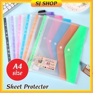 A4 11 Holes PP Sheet Protector Button Bag | File Holder | Document Holder | Pocket File with 11 Hole