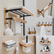 , Towel Rack Bathroom Set Bathroom Aluminum Towel Rack Wall-Mounted Minimalist Toilet Punch-Free Sto