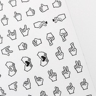 (2sheets) Hand Mood Stickers