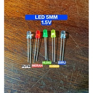 Please Order] 5mm 1.5V Led 5mm 1.5 Lamp/ VOLT (Choose Color Variant)