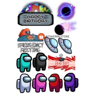 AMONG US/ Topper Theme AMONG US Custom Name/ Birthday Cake Decoration Among Us