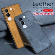 Vivo V29e 2023 Leather Texture Sheepskin Leather Casing Lens Protection Fashion Phone Case For Vivo 