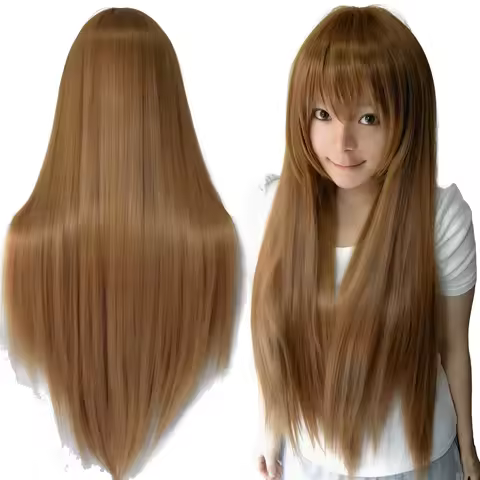 Synthetic Hair Brown Long Cosplay Wigs Straight Wig Taiga Aisaka Anime Hair Pieces Nagisa Furukawa C