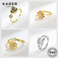 KADER JEWELRY Women Moissanite Fashion Cincin Adjustable Diamond Ring Gold Original 925 Silver Perempuan M118