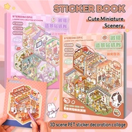 Sticker Book Miniature Scene 3D Kids Toys Stickers Miniature Book Sticker 3d Landscaping Scene Stick