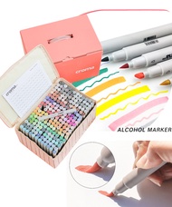 Croma Markers - Dual Tip Alchohol Based Markers Brush Tip and Broad Order in 1/12/24/36 setsSoft&amp;Hard Dual-tip Marker Pen