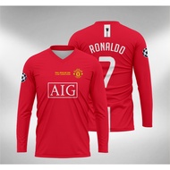 Ronaldo Jersey UTD HomeMU 2007 2008 Full Print Long Sleeve