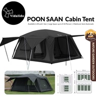 VIDALIDO Poon Saan Cabin Style Tent Semi-Automatic Waterproof Breathable Camping Large 4-10 Person