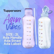 Tupperware AquaVibes 2000ml 2.0L Water Bottle And straw