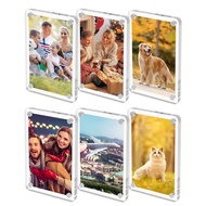 Acrylic Fridge Magnetic Frame 2.36x3.54 Inch Double Sided Photo Frame Clear Magnetic Picture Frame f