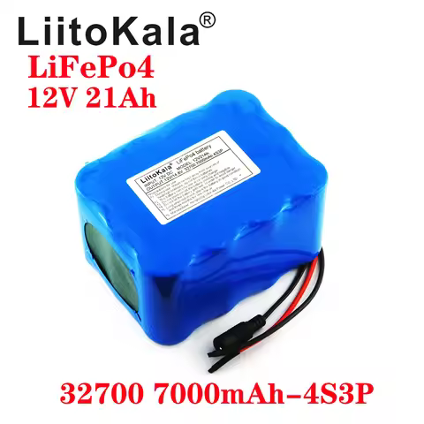 LiitoKala 12V 21A Lifepo4 battery pack 4S3P 32700 built-in 40A same port charge and discharge balanc