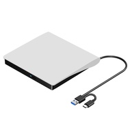 External CD DVD +/-RW Drive USB 3.0 & USB-C Portable CD & DVD ROM Burner Player Reader Writer Rewrit