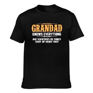 Fashion Tshirts Grandad Knows Everything Funny Men Daily Wear