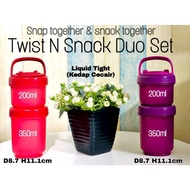 Tupperware Twist N Snack with Handle 200ml (1 PC) + 350ml (1 PC) - Red or Purple