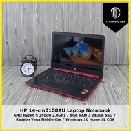 HP 14-cm0108AU AMD Ryzen 5 2500U w Radeon Vega Mobile Gtx 2.0GHz 8GB RAM 240GB SSD Laptop Refurbishe