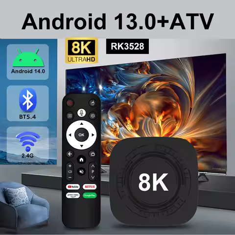 Android 13.0+ATV Smart TV Box MX10 8K PRO RK3528 Mali-450 Wi-Fi 6/2.4GHz+5GHz BT5.4 Smart Home Super