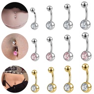 1PC 14G Belly Rings Stainless Steel Belly Button Rings Double Ball Belly Navel Piercing 6/8/10/12mm