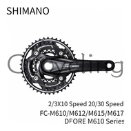 ☢﹍✠SHIMANO DEORE M610 Series FC-M610/M612/M615/M617 2/3X10 Speed 20/30 Speed 175 MTB Crankset Bicycl