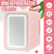 6L Mini Fridge Mirror Cosmetics Refrigerator Fruit Ceverage Cooler Small Refrigerator Student Dormitory Fridge IA0O