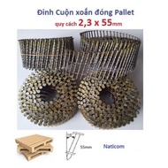 Thùng đinh cuộn xoắn đóng pallet 5cm 7cm DC-X-PL