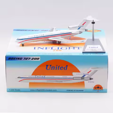IF722UA0426 Alloy Collectible Plane Gift INFLIGHT 1:200 United Airlines Boeing B727-200 Diecast Airc