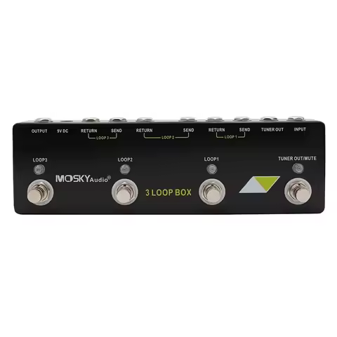 Mosky Audio 3 Loop Box Effect Pedal True Bypass with Tuner Mute Function