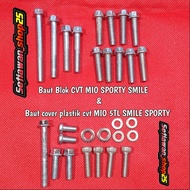 FULL SET (  Baut Blok CVT / Baut Cover CVT ) Yamaha MIO Sporty MIO  SMILE MIO Soul 5TL ASSY