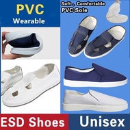 Cleanroom Shoes Esd Shoes kasut esd Anti Static Shoes White Navy blue Putih Unisex Safety ESD Shoe P