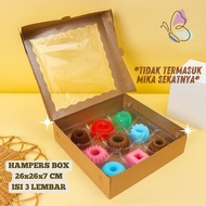 LKL - [CONTENTS 3 PCS] Pudding Cake hamper box size 26x26x7cm Brown Mica Window