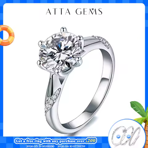 925 Sterling Silver Ring 1ct 2ct 3ct Classic Style Moissanite Diamond Ring Wedding Party Anniversary