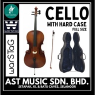 Warstag TL-VP12A Cello with hard case, big rosin and bow (size 1/2,3/4,4/4)