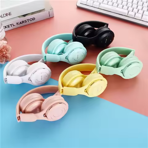 Y08 Macaron Wireless Bluetooth Headband Headphones with Mic Stereo Gaming Headset Gamer Girl Gift fo