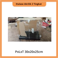 2-Tier Acrylic Display Case LxWxH 30x20x25cm