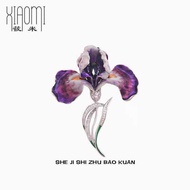 Summer Garden Mystery Purple Iris Brooch Unique Crystal Shining Pin Clothes Decoration Jewelry Femal