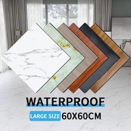 3D Self adhesiv Wood Grain Floor Sticker 60x60cm Waterproof Vinyl Tile Floor  Marble Vinyl Tiles