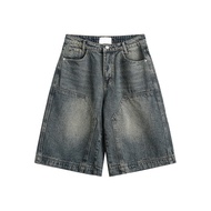Y2K Vintage Nữ Quần Short Jean Baggy Rửa Sạch Ống Rộng Capri Quần Áo Thùng Quần Jean Quá Khổ Jorts D