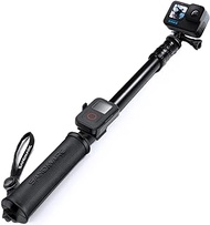 SANDMARC Pole - Black Edition: 17-40Waterproof Extension Pole (Selfie Stick) For GoPro Hero 8, Max, 7, 6, Fusion, Hero 5, 4, Session, 3+, 3, 2, HD &amp; Osmo Action - With Remote Clip (Mount)