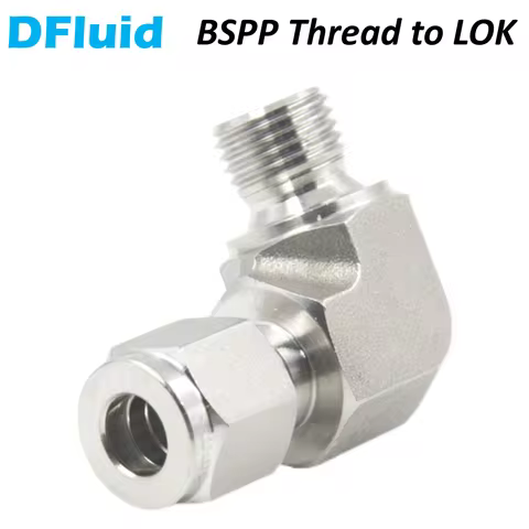 SS316 Male Elbow BSPP G Thread to LOK 1/8" 1/4" 3/8" 1/2" BSP to 3 6 8 10 mm Tube Fitting ISO228/1 3