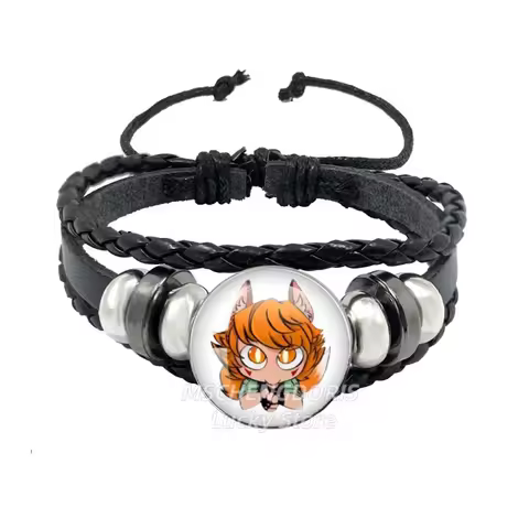 Boyfriend To Death BTD Ren Hana Funny Meme Cartoon Glass Cabochon Bracelets Art Multilayer Braided B