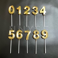 [ Gold] SG INSTOCKS! 3D Number Candles 0 1 2 3 4 5 6 7 8 9 Happy Birthday Cake Toppers Candle Annive