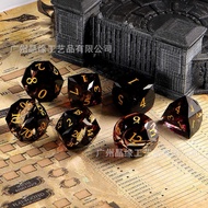 Golden Swan Natural Stone Polyhedron Digital Dice DND TRPG Dungeon and Dragon Game DND Polyhedron Ge
